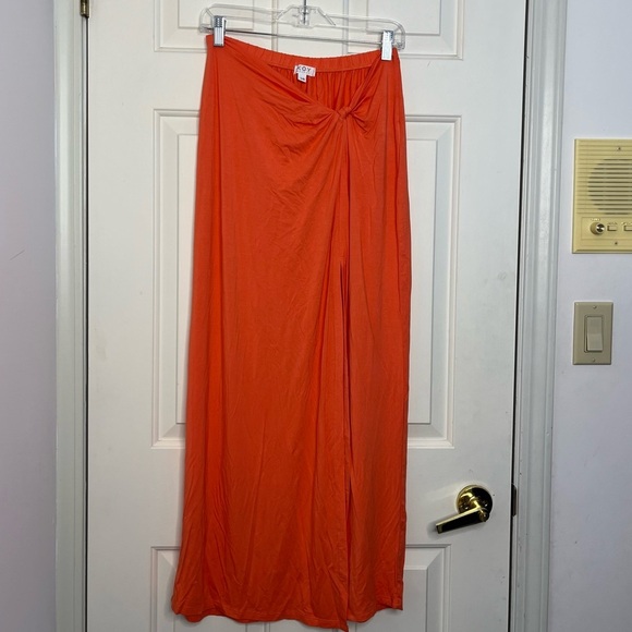 NWOT Laguna Side Knot Maxi Skirt - Koy Resort - Coral Punch L - Picture 3 of 13